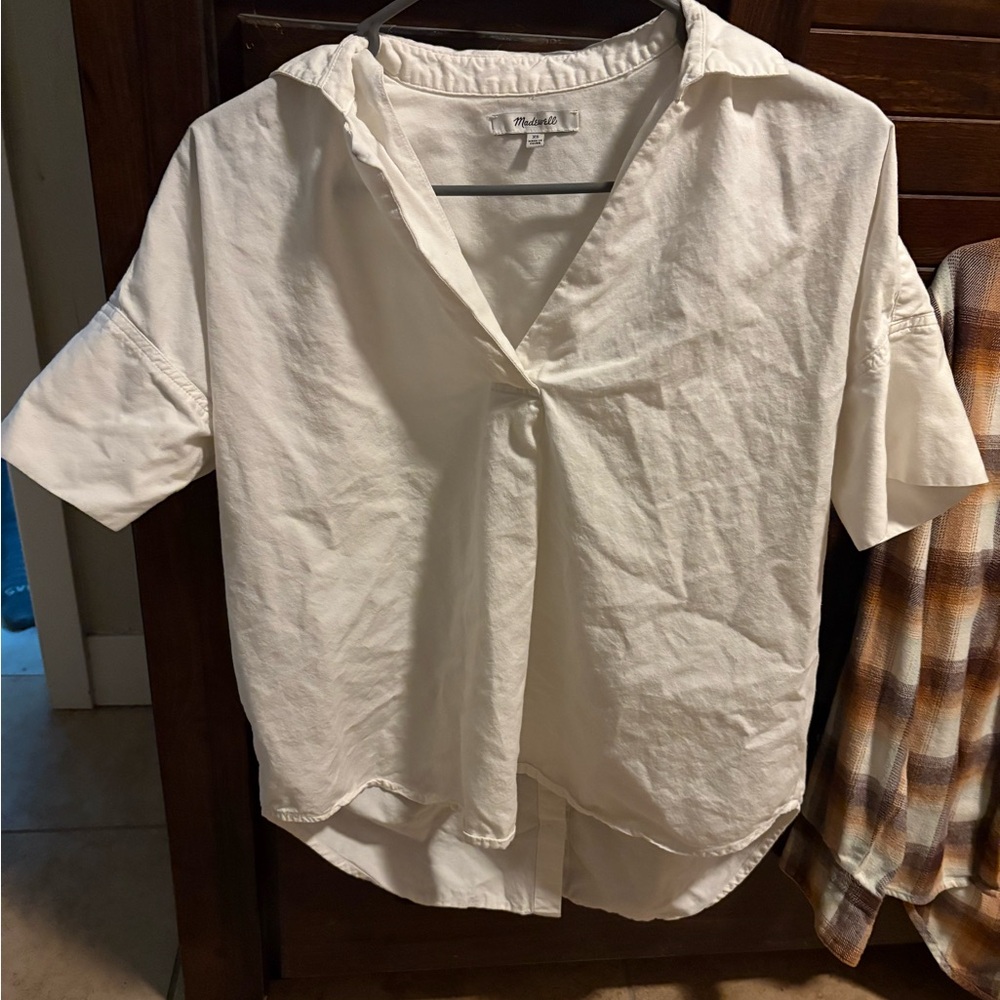White Short Sleeve Blouse